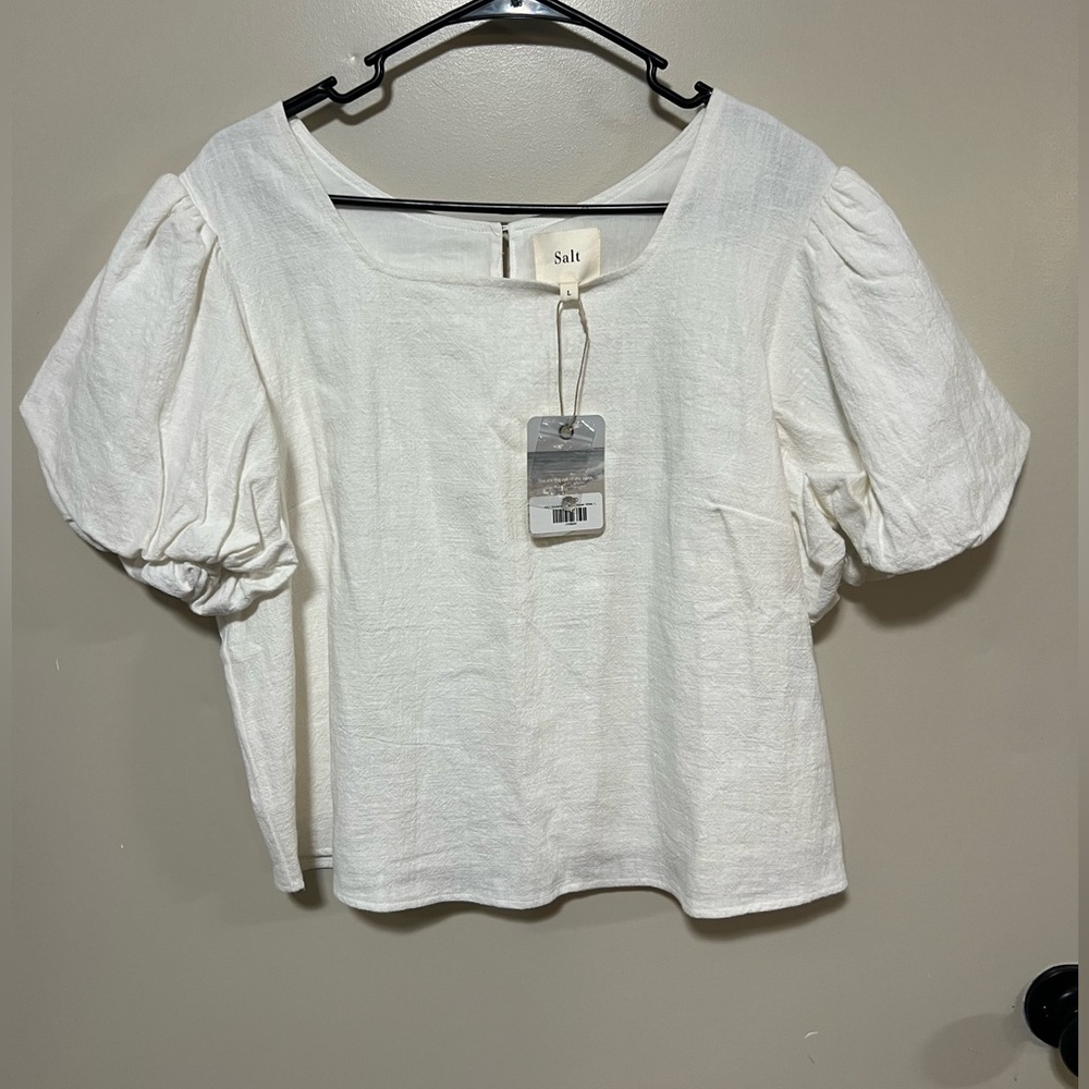 NWT SALT by Roolee White Puff Sleeve Top size L
Coquette Core